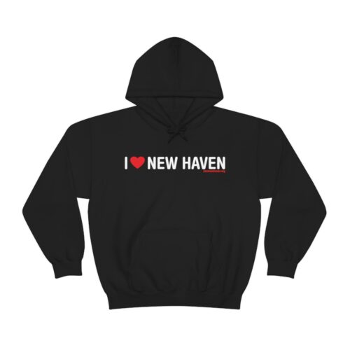 Black I Love New Haven Hoodie